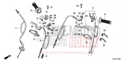 LEVIER DE GUIDON/CABLE CRF100F8 de 2008